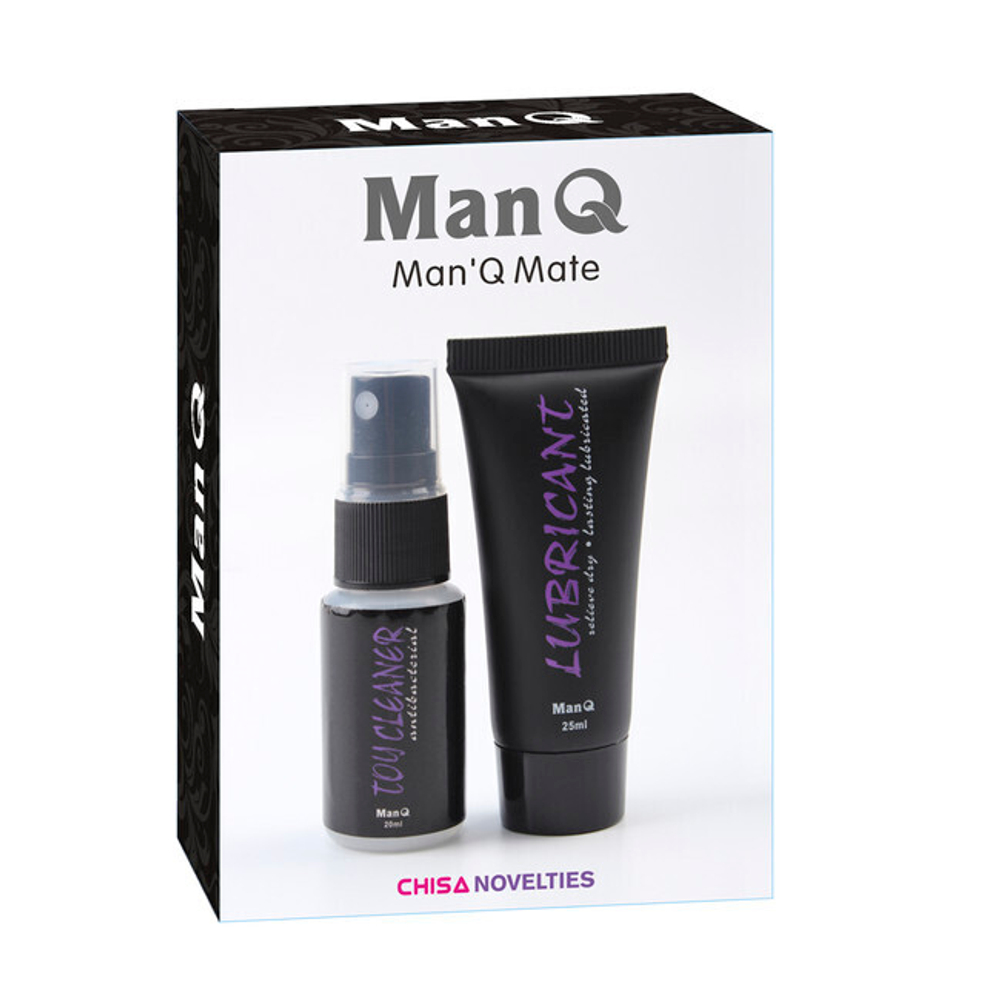 Набор Man&rsquo, Q Mate: лубрикант на водной основе 25 ml + очищающий спрей для игрушек 20 ml
