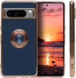 Стильный глянцевый чехол для GOOGLE PIXEL 8 PRO с кольцом-подставкой и бархатной подкладкой