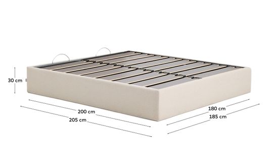 Основание кровати Nelzi La Forma из шенилла цвета экрю для матраса 180 x 200 см