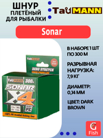 Плетеный шнур для рыбалки TauMANN Sonar PE X4 150m #1.2 (0.18mm) Yellow
