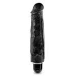 Реалистичный черный фаллос с вибрацией King Cock 7" VIbrating Stiffy (Цвет: черный)