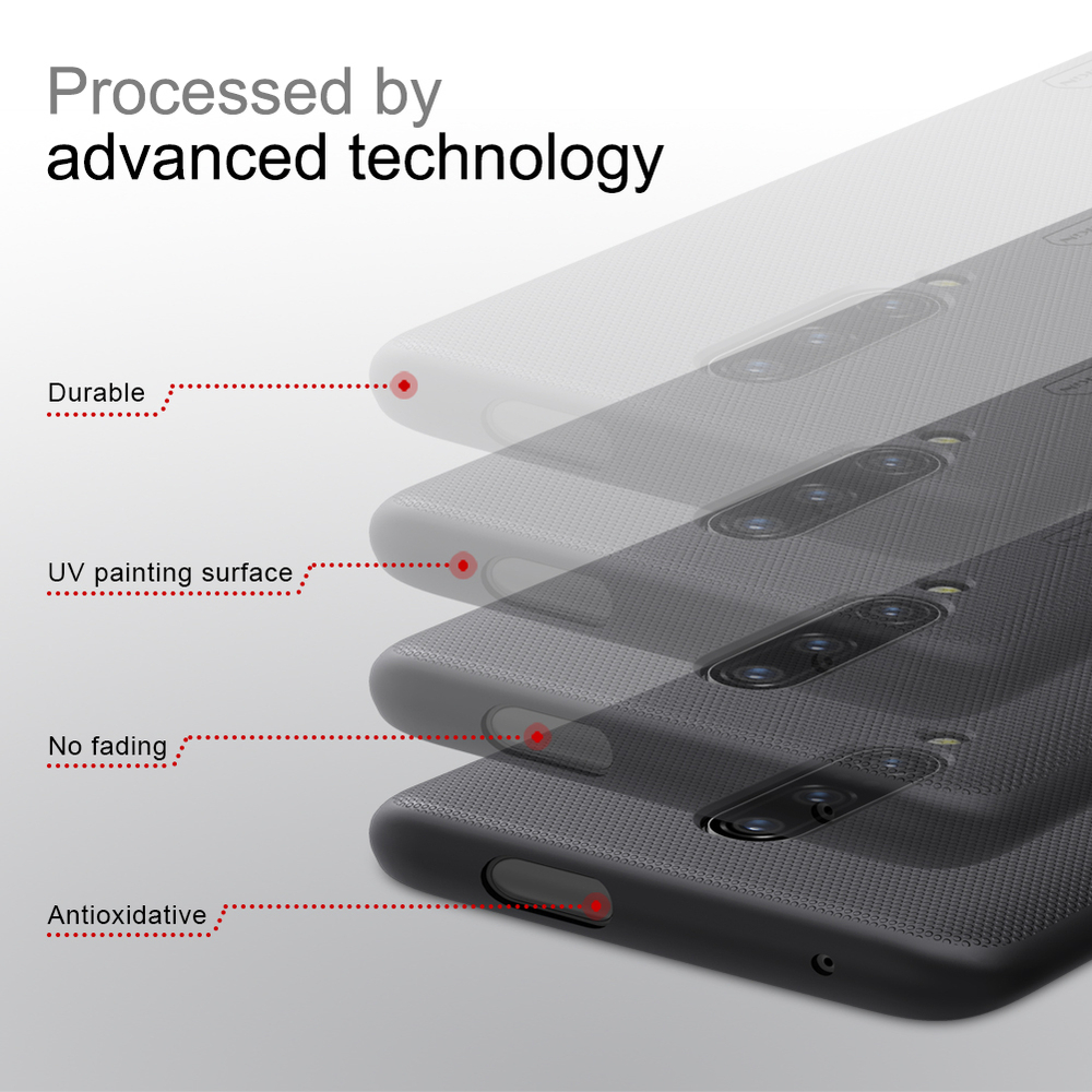 Тонкий жесткий чехол черного цвета от Nillkin для OnePlus 7 Pro, серия Super Frosted Shield