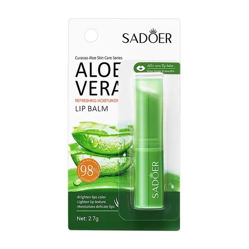 Бальзам для губ с алое вера питательный увлажняющий Aloe Vera Lip Balm Sadoer