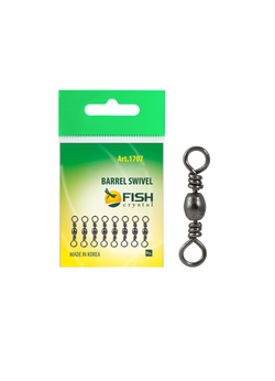 Вертлюжок рыболовный бочонок Fish Crystal  BARREL SWIVEL 1707 №14 (5 упаковок)