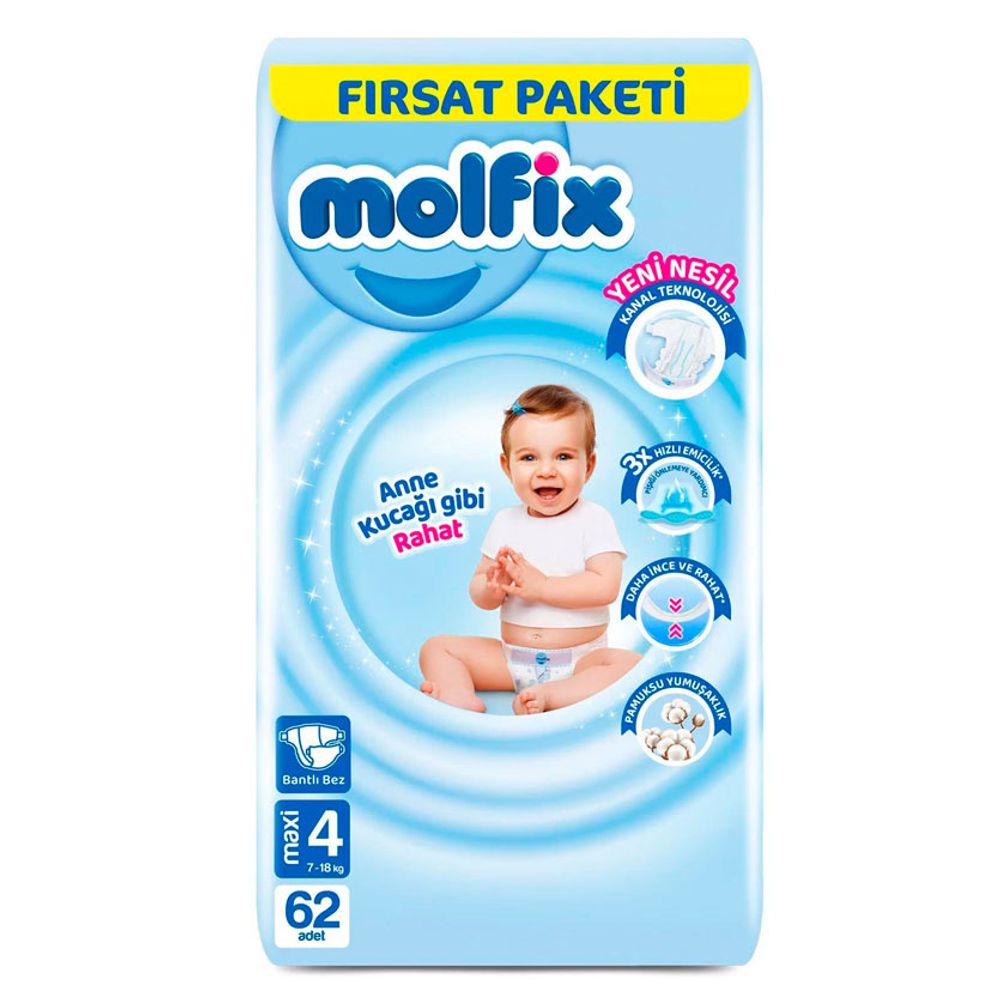 ПОДГУЗНИКИ "MOLFIX" 6-КА  62ШТ/2ШТ В УПАК