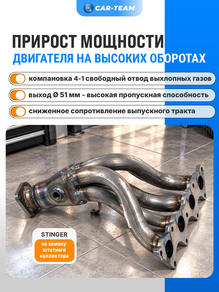 Вставка "Stinger" вместо штатного катализатора на Hyundai Solaris II 1,6l, Kia Rio IV седан, X-line 1.6l 16v двигатель G4FG 2017-2022г.в.