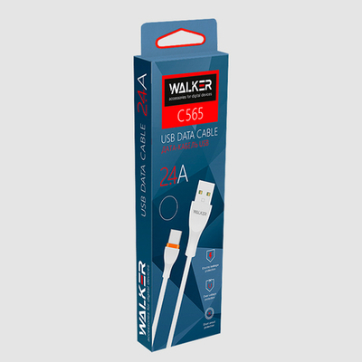 Кабель USB "WALKER" C565 для Apple (3.1А), белый