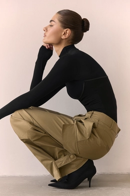 Водолазка c корсетными линиями BASIC Чёрный