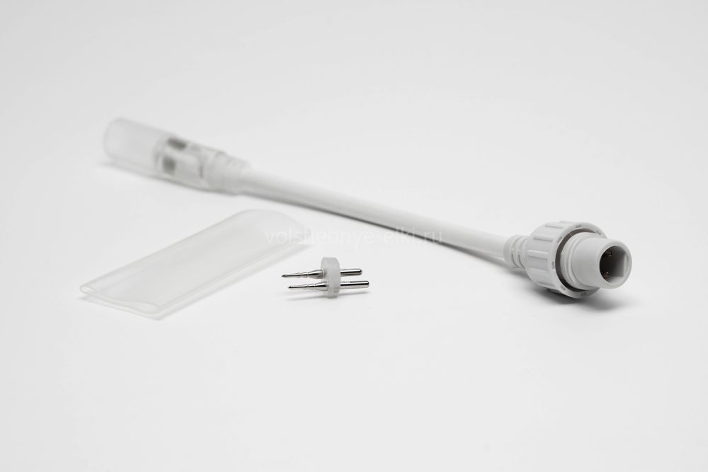 Соединитель нить-дюралайт, белый, 2Pin, ALEDUS