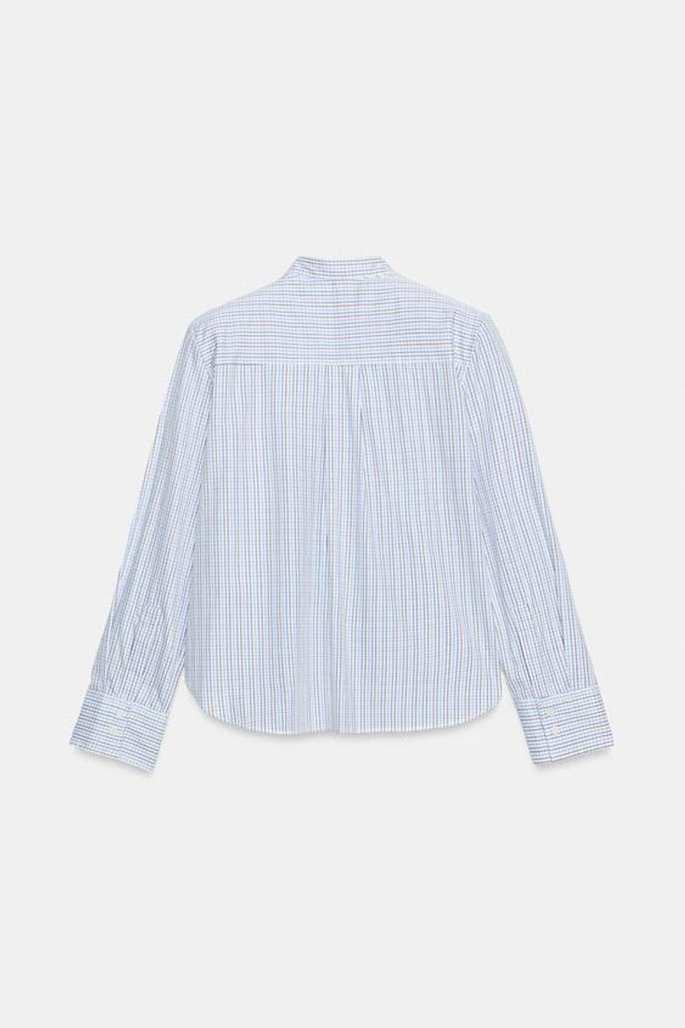 ZARA РУБАШКА В КЛЕТКУ С ПОДПЛЕЧНИКАМИ — ZW COLLECTION, КОРИЧНЕВО-СИНИЙ