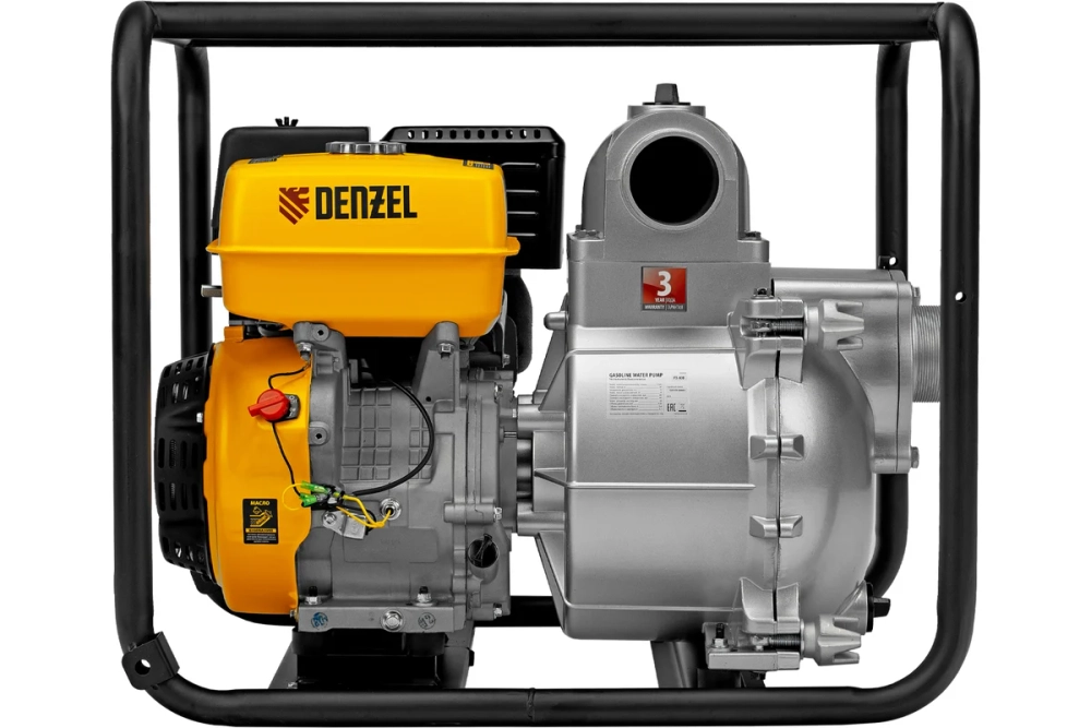 Мотопомпа бензиновая для грязной воды Denzel PX-80D (патрубки 80 мм, качает 1500 л/мин) 99204