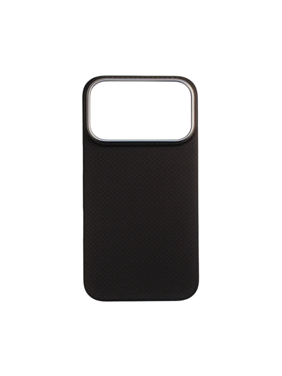 Карбоновый чехол для IPhone 17 Pro with MagSafe черный квадрат (Black)