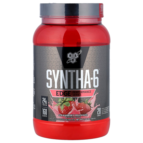 BSN, Syntha-6® Edge, протеиновая смесь для приготовления напитка, клубничный молочный коктейль, 1,06 кг (2,34 фунта)