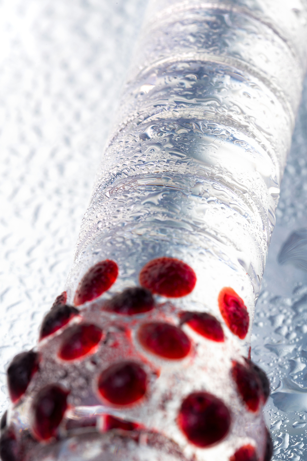 Фаллоимитатор Sexus Glass стеклянный с красными точками 21 см