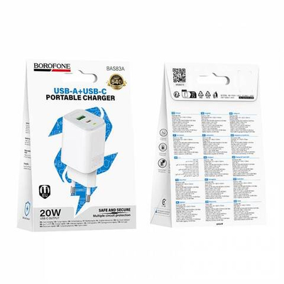 Зарядное устройство Borofone BAS83A PD20W+QC3.0 (white)