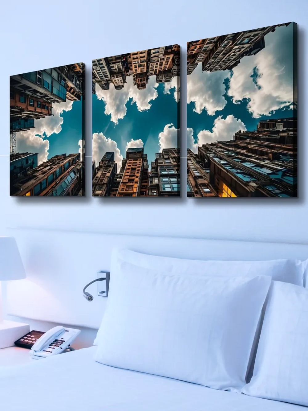 Картина Узкая улица мегаполиса модульная 50x70см 3шт.