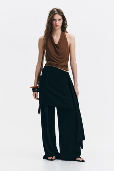 Топ с вырезом-качели и завязками - H&M