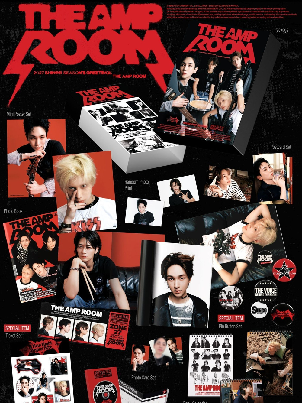 (ПРЕДЗАКАЗ) товары SHINee - THE AMP ROOM 2027 SEASON'S GTEETINGS Kit Version