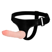 Женский страпон 16см с шишечками у основания на черных трусиках Baile Ultra Passionate Strap-on BW-022019