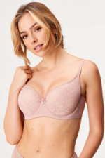 Бюстгальтер с мягкой формованной чашкой на каркасах Elegant (Размер: 85D) (Цвет: черный с бежевым)
