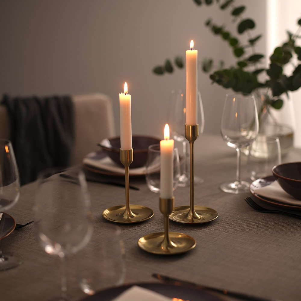 IKEA FULLTALIG  (ИКЕА ФУЛЛТАЛИГ)  -  Подсвечники, 3 шт. - цвет латуни