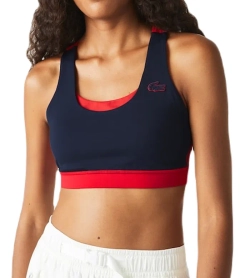 Теннисный бюстгальтер Lacoste SPORT Color-Block Recycled Polyester Sports - navy blue/red/green