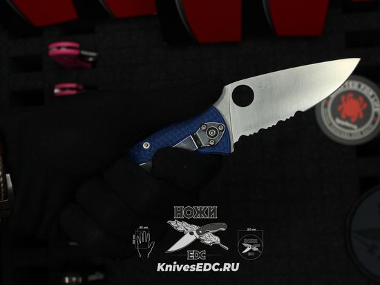 Складной нож Spyderco Tenacious Lightweight 122PSBL c клинком из стали CPM-S35VN, рукоять FRN