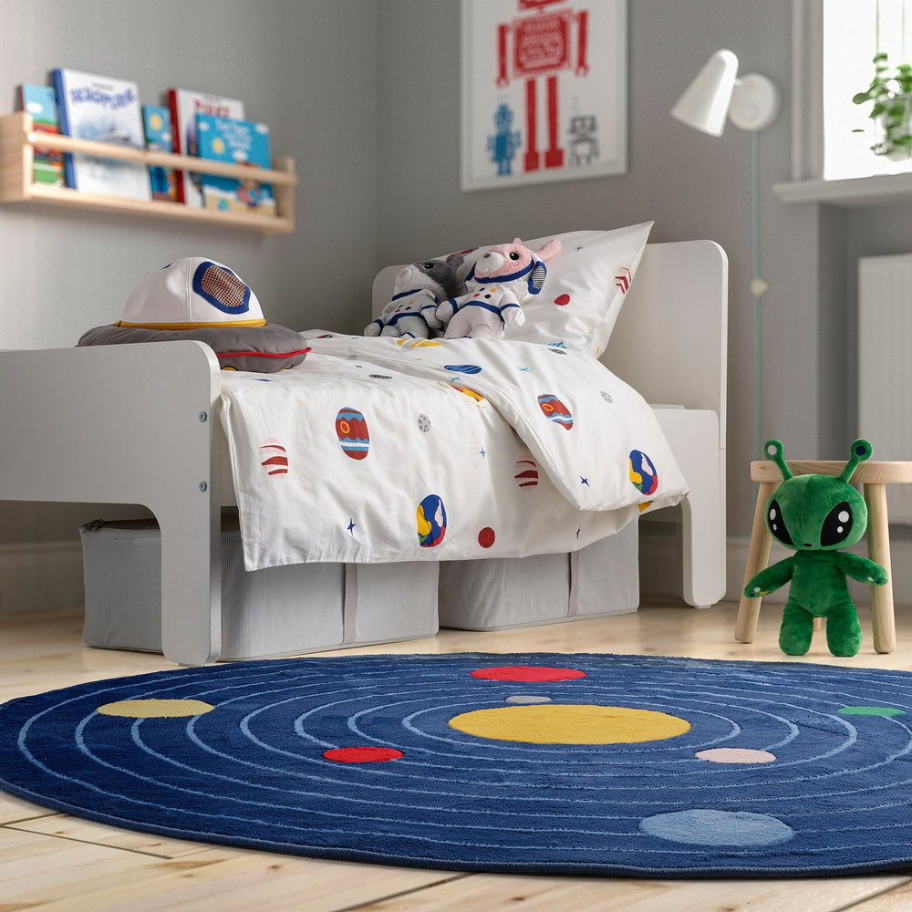 IKEA AFTONSPARV  (ИКЕА АФТОНСПАРВ)  -  Пододеяльник и наволочка - космос/разноцветный 150x200/50x60 см