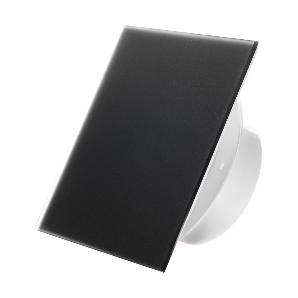 Вытяжной тонкий вентилятор SlimVent МV 100, стекло квадрат черный матовый