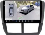 Магнитола для Subaru Forester 3 2008-2013, Impreza 3 2007-2011 - FarCar BX062M-360 монитор 9.5" 2K QLED на Android 13, Быстрая, CarPlay, 4G SIM-слот, 4 камеры в комплекте