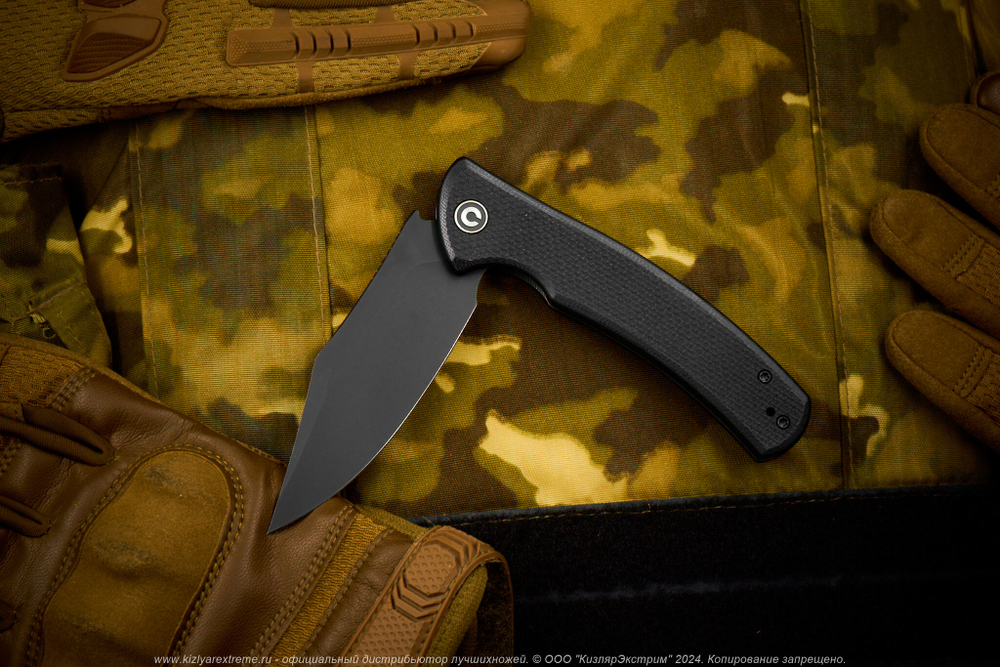 Нож Civivi Sinisys C20039-1 сталь 14C28N Black Stonewashed рукоять Black Coarse G10