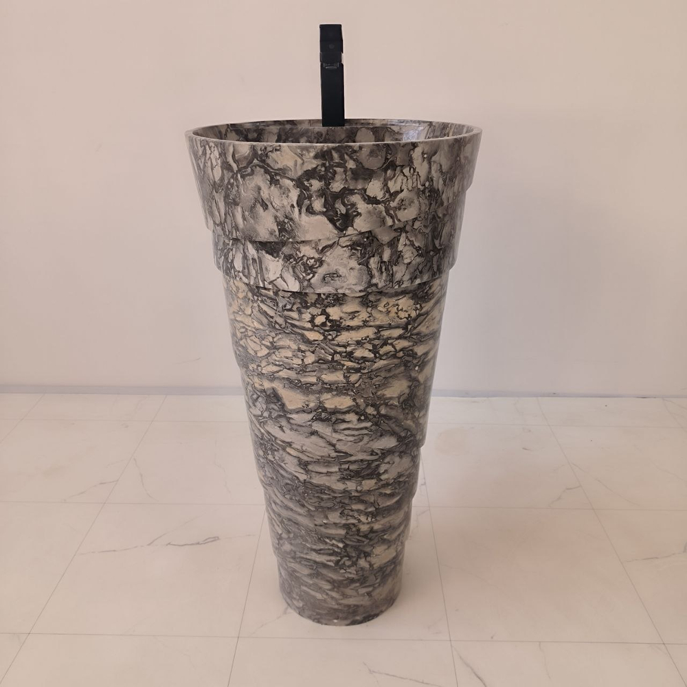 Раковина напольная из мрамора Pedestal Doreng Spiral MN-04201 (45*45*90 см)