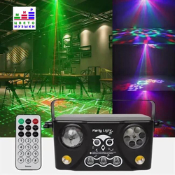 Светомузыка Party Light 5в1, светодиодная, лазерная, RGB