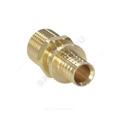 Муфта для PE-X труб аксиальная латунь Дн 25х3/4" НР РОС