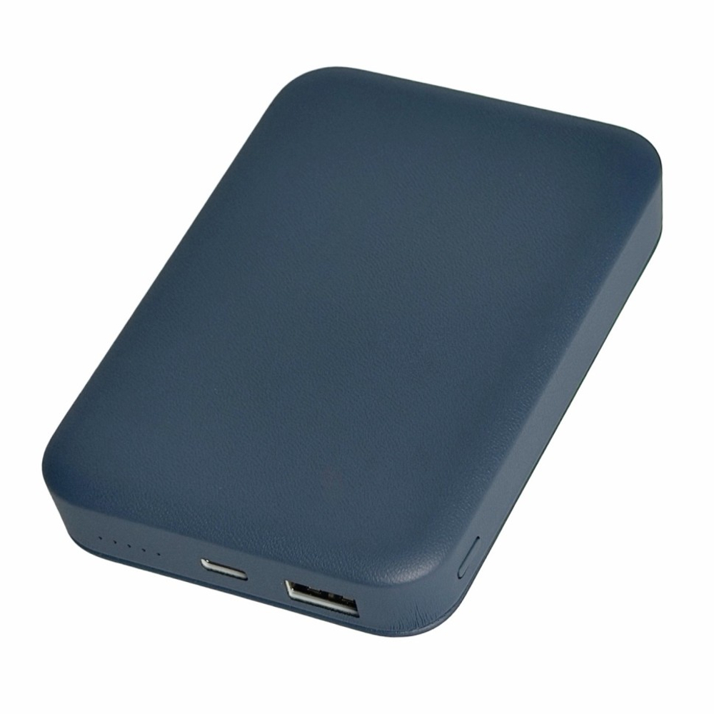 Powerbank магнитный с MagSafe Keephone Peekaboo 10000mAh кожаный синий