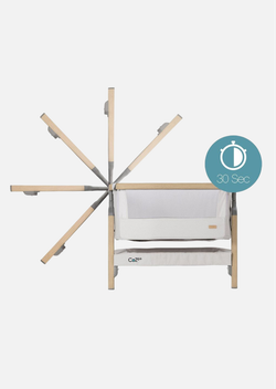 Tutti Bambini Колыбель CoZee Oak and Silver с колесами
