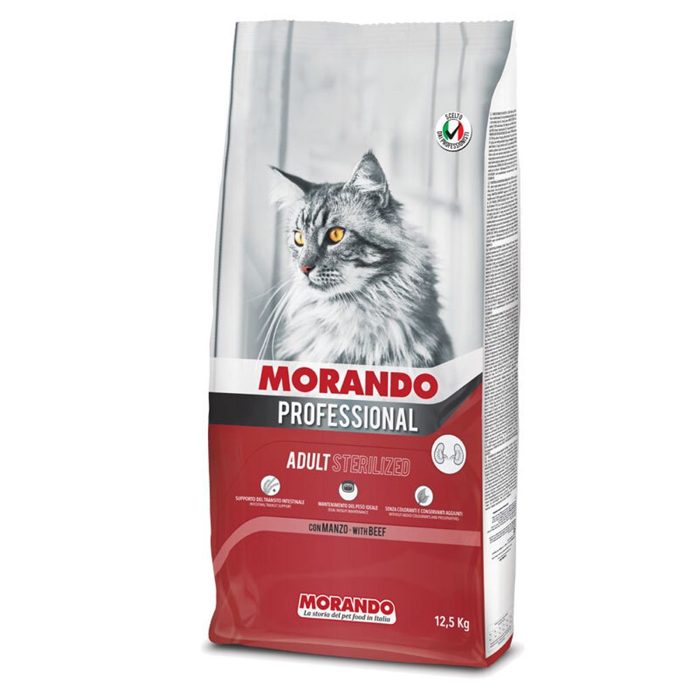 Morando Professional Gatto сухой корм для стерилизованных кошек с говядиной 12,5 кг Morando Professional Gatto сухой корм для стерилизованных кошек с говядиной 12,5 кг