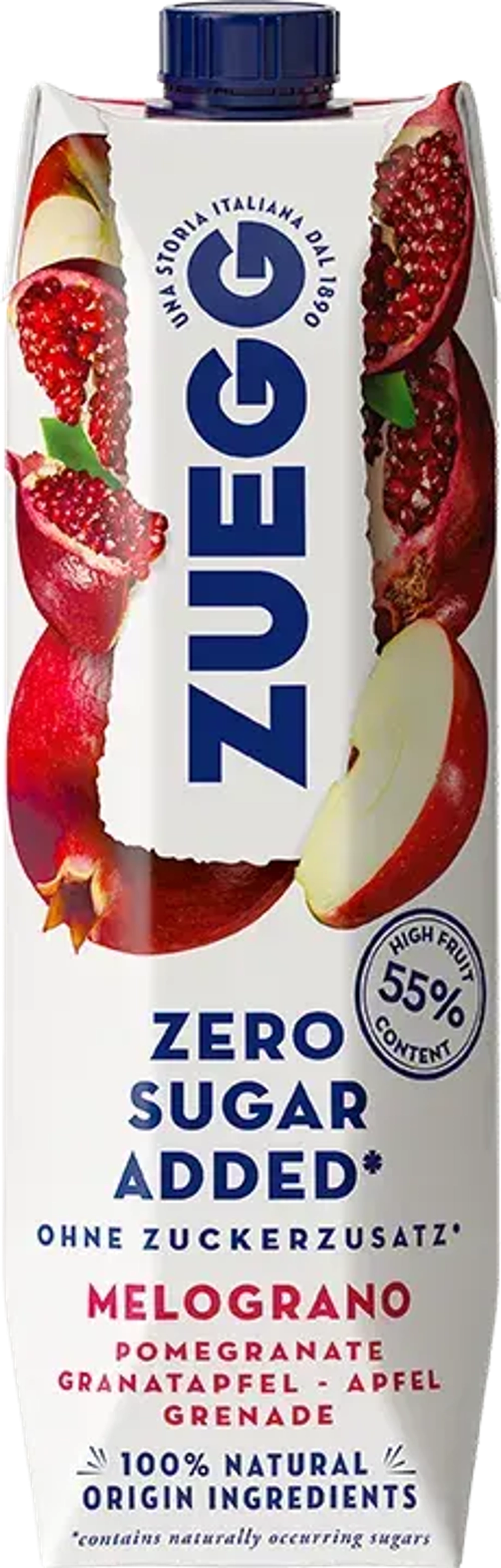 Сок Zuegg, Zero Sugar Гранат, Tetra prism 1 л.
