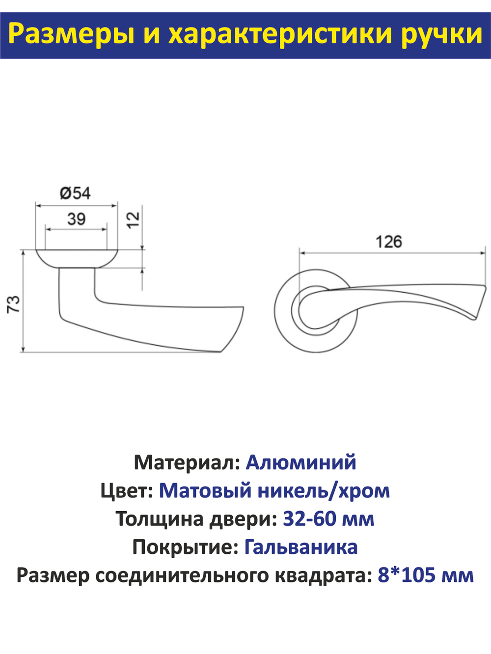 Дверная ручка межкомнатная с защелкой и петлями