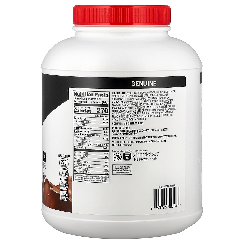 Muscle Milk, Genuine, Protein Shake, Chocolate, 4.94 lb (2.24 kg)