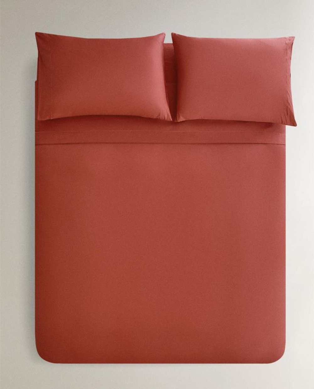 ZARA HOME САТИНОВЫЙ ПОДОДЕЯЛЬНИК, МАЛИНОВЫЙ