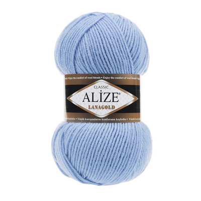 Пряжа Alize (Ализе) Lana Gold / уп.5 мот. по 100 г, 240м, 040 голубой A