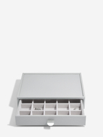 Органайзер для украшений и часов со стеклянной крышкой Stackers Classic Jewellery Box, 4 секции - White Pebble (White Pebble / серый / White Pebble / 500)