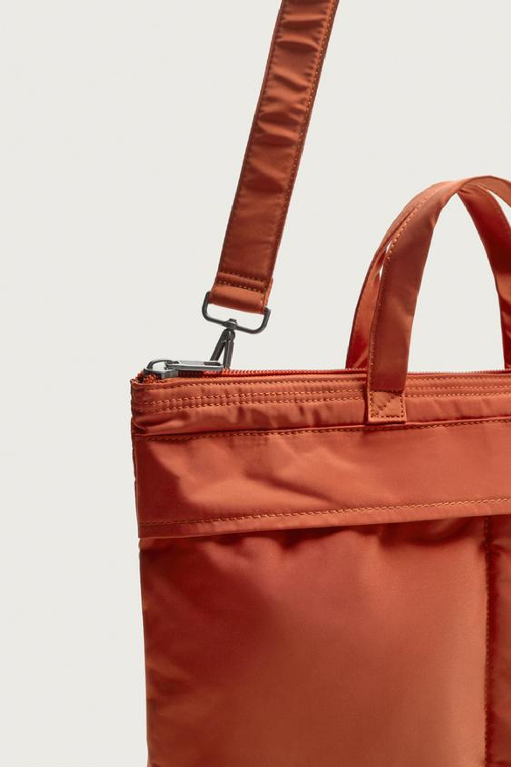 ZARA НЕЙЛОНОВАЯ СУМКА-ШОПЕР, ОРАНЖЕВЫЙ