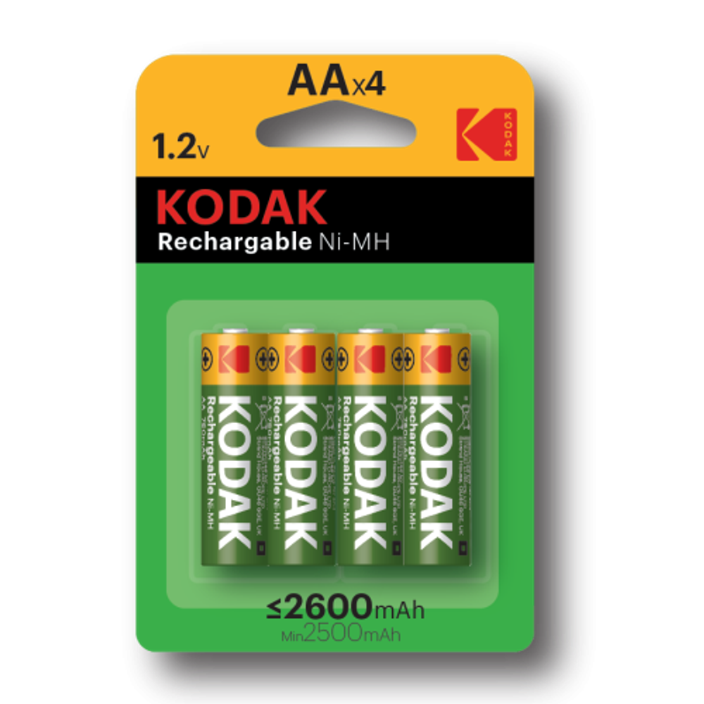 Аккумуляторы NiMH (никель-металлгидридные) Kodak HR6-4BL 2600mAh [KAAHR-4] | Kodak