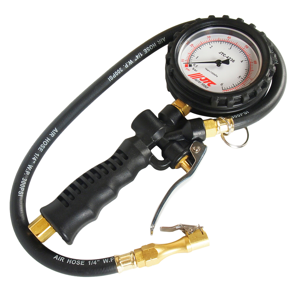 Манометр шинный 3-х функциональный 90PSI (6 бар) JTC
