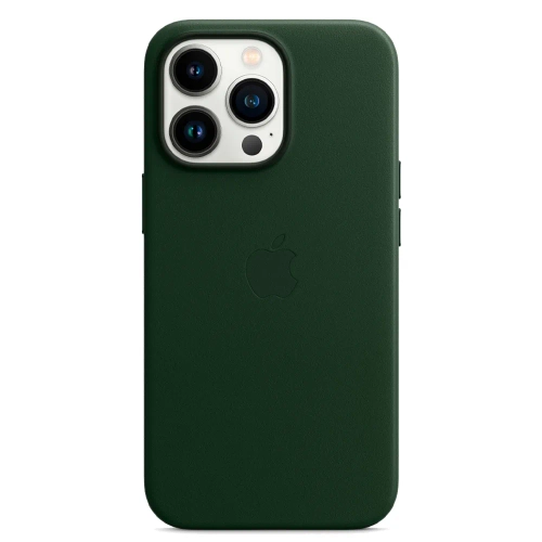 Кожаный чехол с поддержкой MagSafe Apple Leather Case для iPhone 13 Pro, Sequoia Green (Зеленая секвойя)