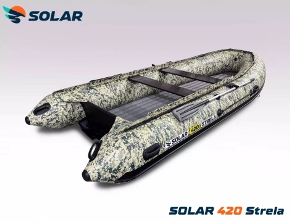 Лодка надувная моторная solar-420 strela jet tunnel