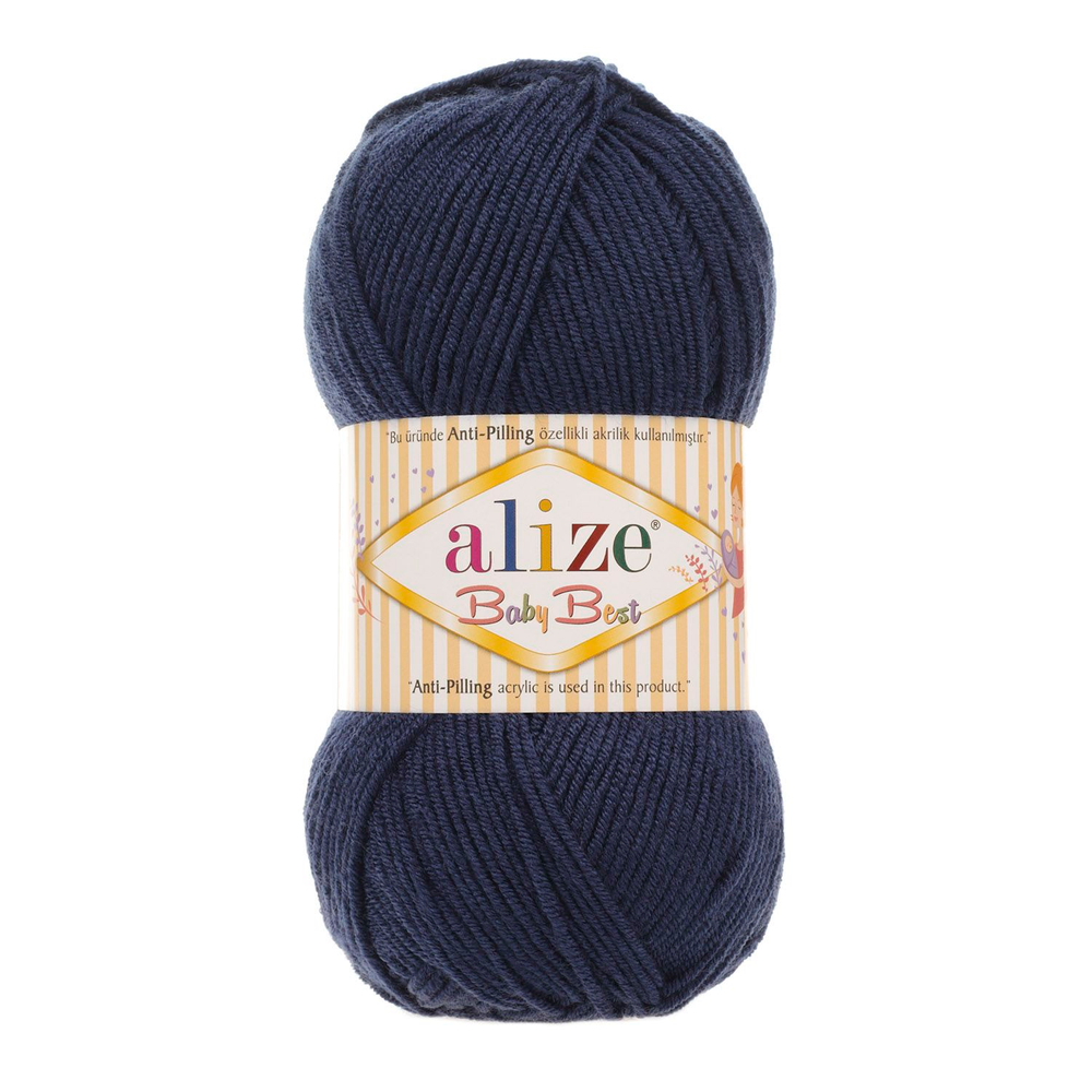 Беби бест (Baby best) пряжа Alize 10% бамбук 90%акрил 5х100г/240м 58 Т. синий