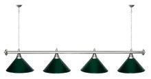 Лампа STARTBILLIARDS 4 пл. (плафоны антик медь,штанга зеленая,фурнитура золото)